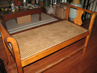 Pressed Cane Bench After